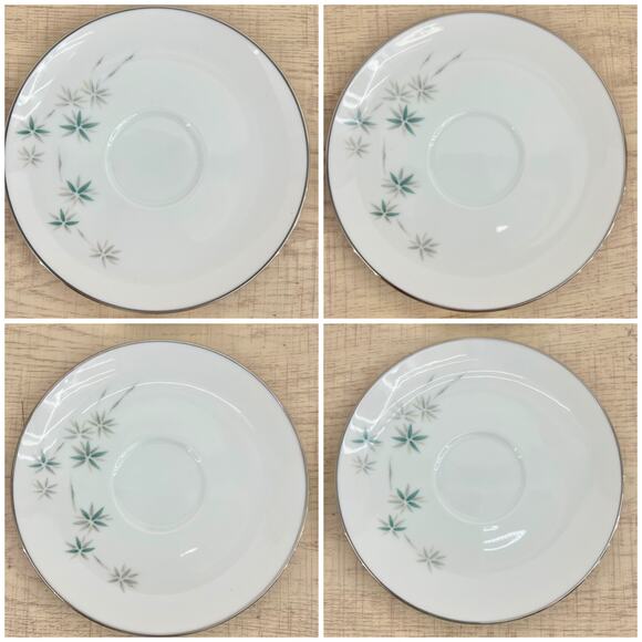 Noritake VINTAGE 60s Midori Japanese Porcelain Saucer Tea Cup Set Bamboo 6113 M2 - Picture 9 of 14